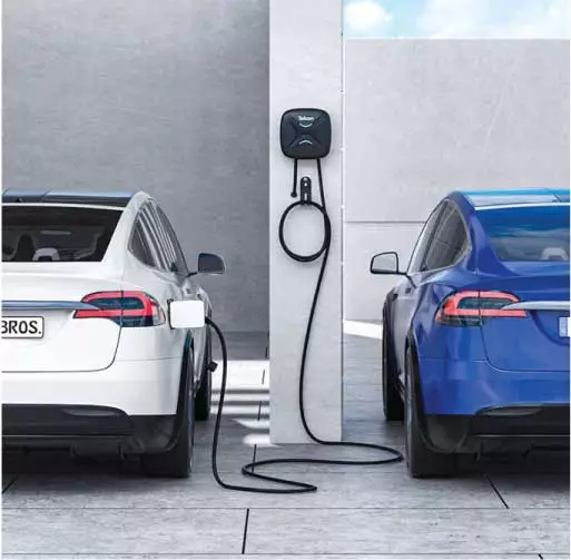smart ev charger charging in action